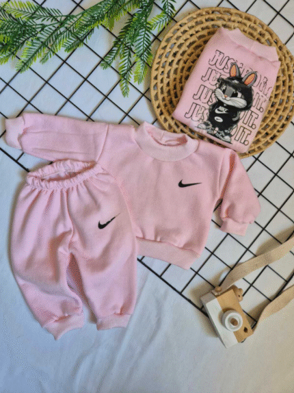 Conjunto Moletom Nike baby rosa
